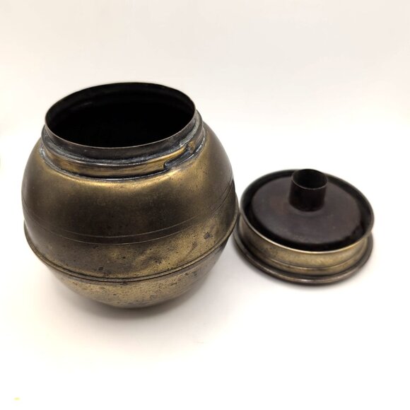 Vintage Nevasmok Patent Pending Railroad Brass Ashtray Spittoon 4" NY USA GUC - Picture 4 of 9